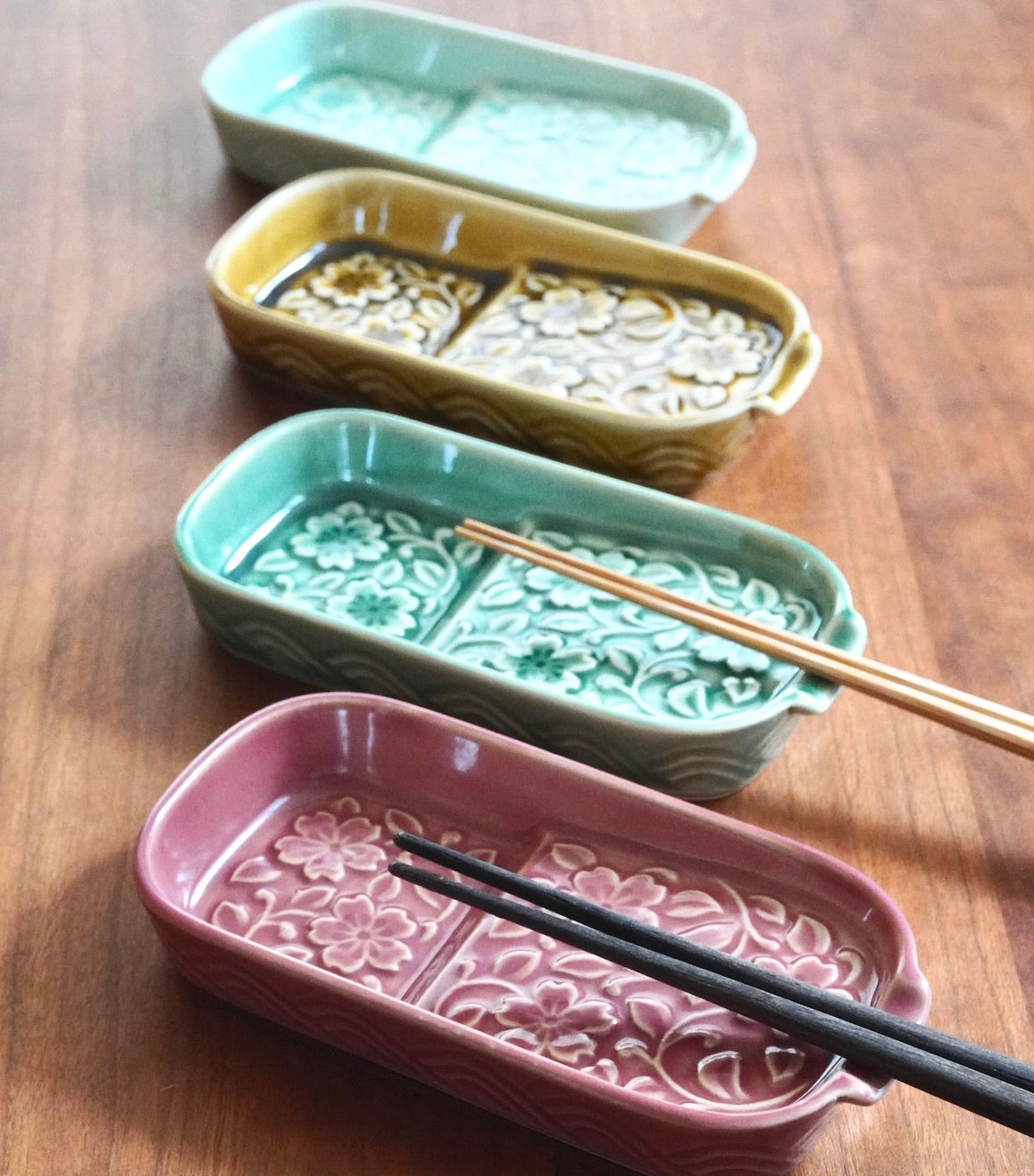3役小皿(更紗こまめ皿)マロン