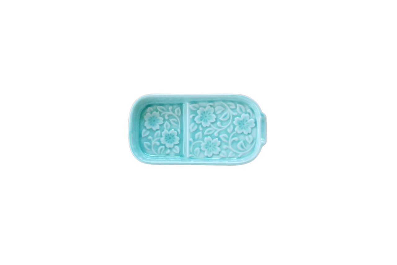 3役小皿(更紗こまめ皿)セラドン