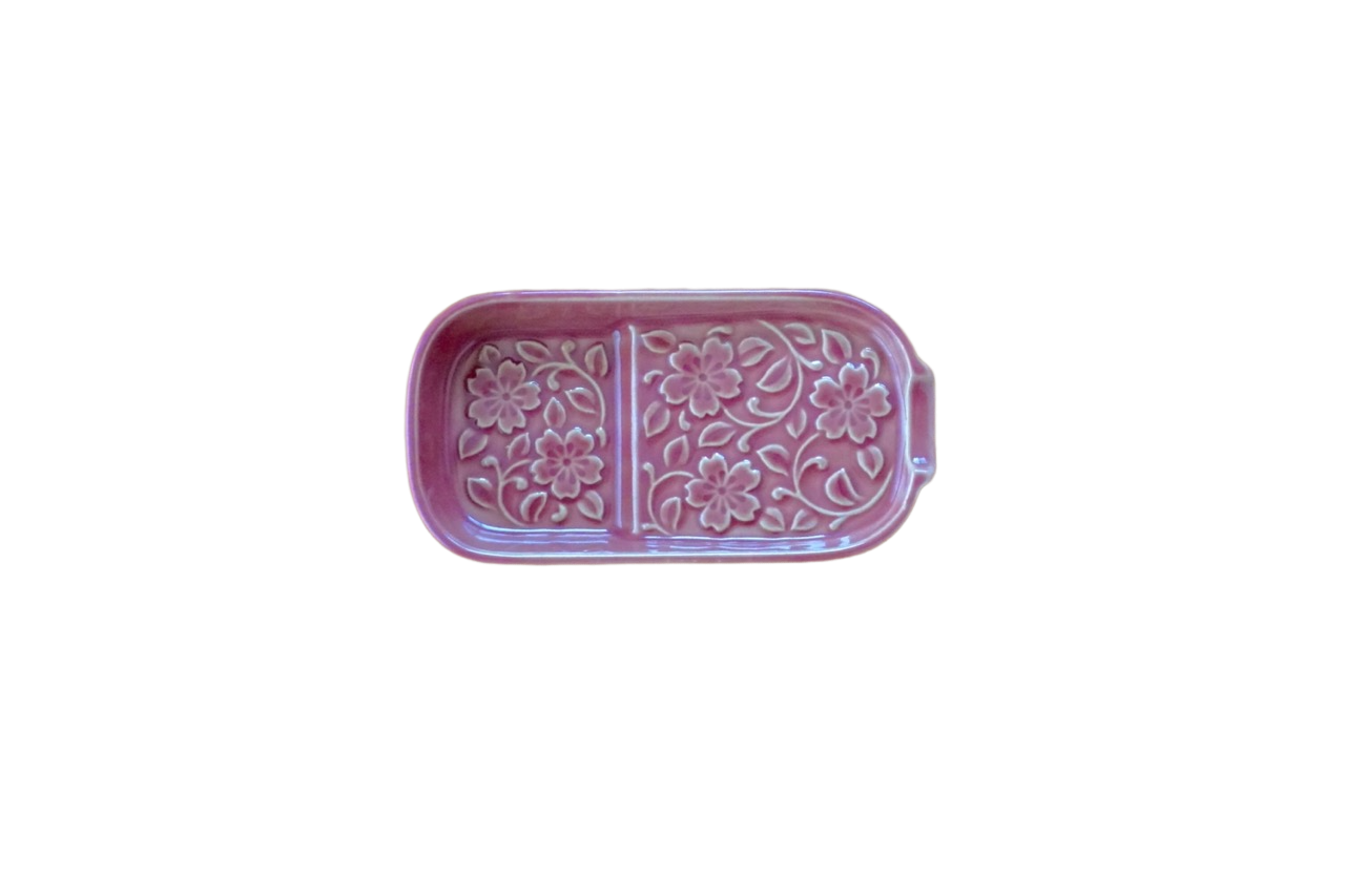 3役小皿(更紗こまめ皿)マロン