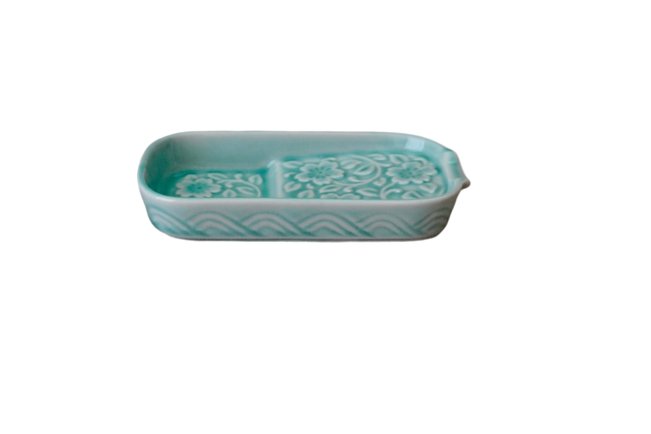 3役小皿(更紗こまめ皿)セラドン