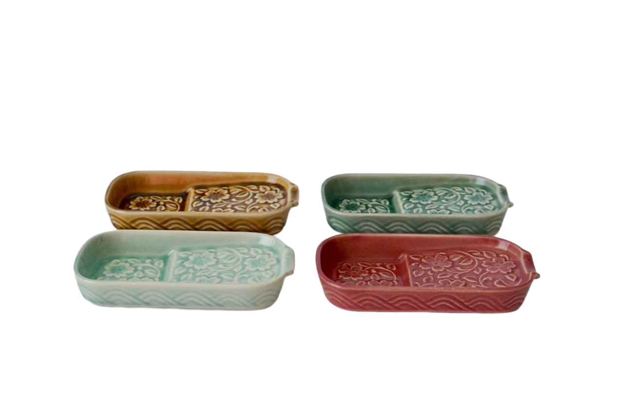 3役小皿(更紗こまめ皿)マロン